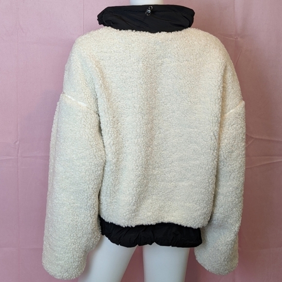 Antonio Melani Black and Off White Sherpa Teddy Jacket size XL - Picture 4 of 8